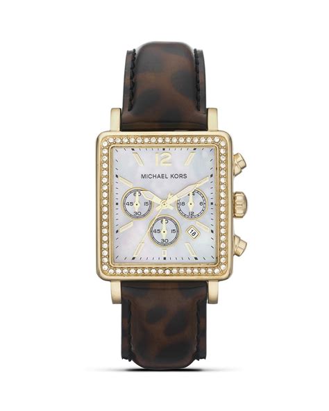 michael kors pink watch with leopard|Michael Kors leopard print watch.